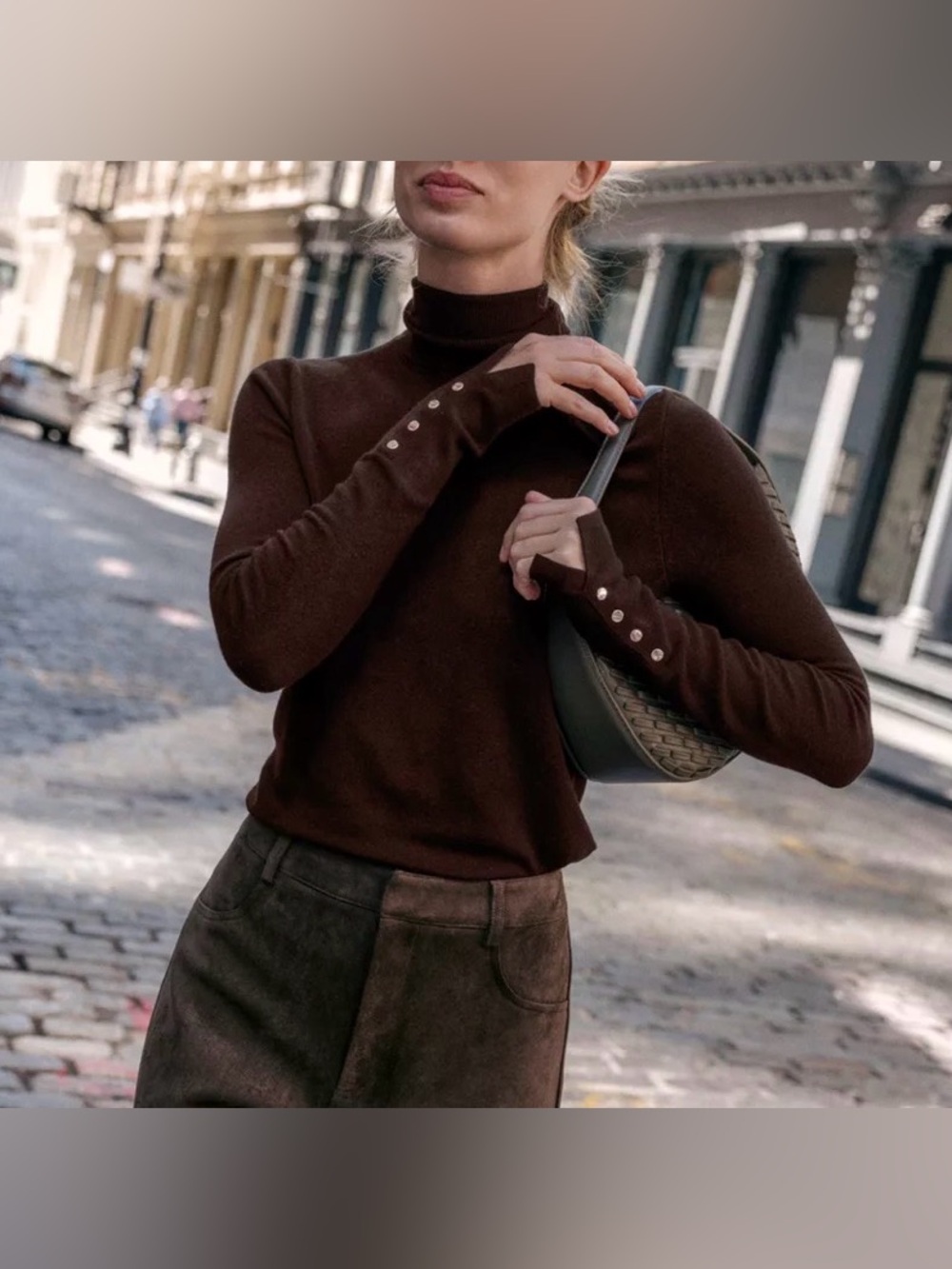ZARA HIGH NECK BASIC PLAIN KNIT SWEATER